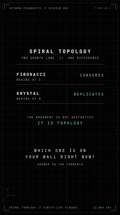 Save card, Session 002: The Fibonacci Trap vs. The Krystal Spiral