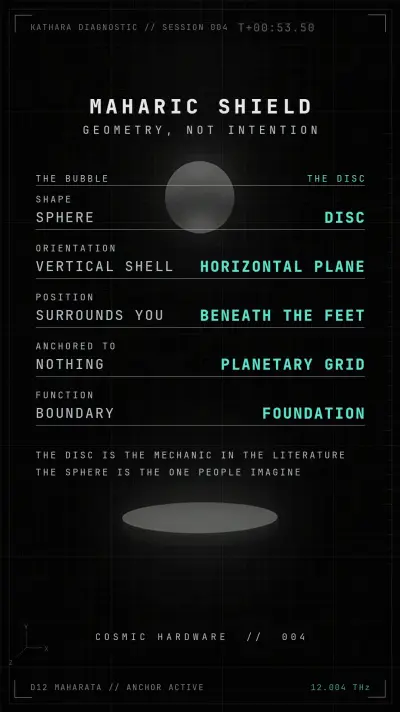 Save card, Session 004: The Maharic Shield Is A Disc, Not A Bubble